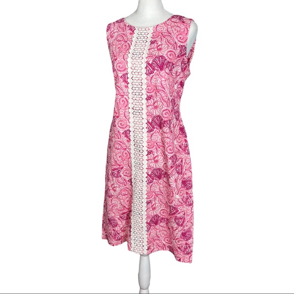 Talbots Pink Seashell w/ appliqué Sundress Dress size 8 - Picture 3 of 14